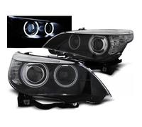 Paire de feux phares BMW serie 5 E60/E61 de 2005 a 2007 Xenon angel eyes CCFL noir - 27361223