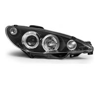 Paire de feux phares Peugeot 206 98-02 angel eyes noir (E02)