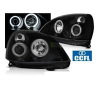 Paire de feux phares Renault Clio 2 01-05 angel eyes CCFL noir - 27361743