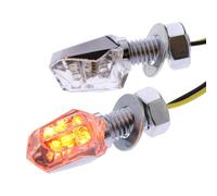 Paire De Flèches Mini3 JMP À LED Verre Transparent Corps Chrome 705.00.63 Moto