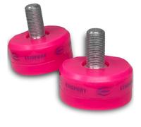Paire de Freins Professionnels pour Rink Hockey fabriqués en Caoutchouc de Haute résistance. Légers et de Haute qualité. Pas de Filetage Standard 16x1,25 mm. (Fuchsia Fluo)