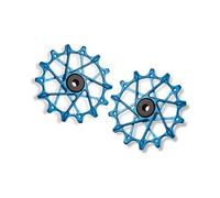 Paire de galets de derailleur garbaruk pour shimano 12v bleu