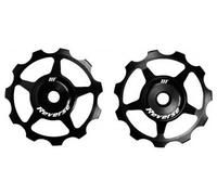 Paire de galets reverse roulements acier 7 12 vitesses noir