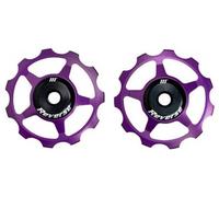 Paire de galets reverse roulements acier 7 12 vitesses violet