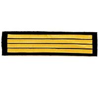 Paire de Galons de Manches à Coudre Haut de Gamme Commandant de Bord | Pilote | Or Fond Marine