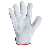 Paire de gants cuir .Tout croûte bovin. Coloris naturel. Serrage élastique. Singer 56S Taille 10