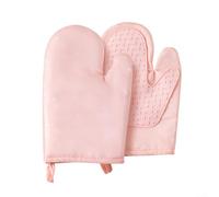 Paire de gants de cuisine en silicone résistant à la chaleur avec paume antidérapante pour une manipulation sûre des ustensiles de cuisine chauds (rouge clair)