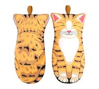 Paire de Gants de Four Anti-Chaleur Mignon Patte de Chat - Gants de Cuisine en Coton Résistant à la Chaleur - Maniques Isolants pour Four à Micro-Ondes, Barbecue, Grill, BBQ