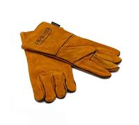 Paire de Gants de sécurité anti chaleur en cuir avec doublage intérieur pour poêle à bois, cheminée, barbecue, brasero et soudage