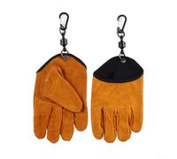 Paire de gants en cuir de vachette pleine fleur résistant à la chaleur avec coutures ignifuges pour soudure, barbecue, jardinage, anti-brûlure, antidérapant, usage extérieur, marron, 1 paire (orange)