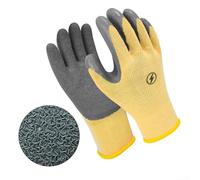 Paire de gants isolants d'électricien en caoutchouc naturel 400 V compatibles avec écran tactile, protection de sécurité pour tâches électriques industrielles (gris foncé)