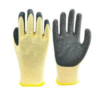 Paire de gants isolants en caoutchouc 400 V pour travaux électriques, gants de sécurité anti-électricité avec doublure en polyester, paume convexe concave pour la prise en main, jaune sable gris