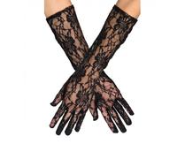 PAIRE DE GANTS LONGS NOIRS DENTELLE ADULTE