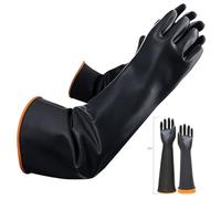 Paire de gants résistants aux produits chimiques - Longs en caoutchouc - Sécurité en latex imperméable - Résistants à l'acide fort, aux alcalins et à l'huile - Antidérapants