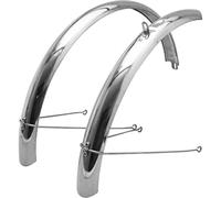 P2R Garde-boue VTT-City 26-650b INOX argent 60 mm (paire) livré avec jeu de tringles