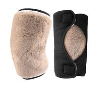 Paire de genouillères thermiques doublées en polaire double couche pour | Doublure double couche en laine d'agneau synthétique d'environ 1,9 cm de polaire en peluche garde les genoux au chaud tout au