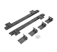 Paire de glissières de tiroir pour clavier avec tampon amortisseur à fermeture amortie - Rails en acier laminé à froid de 350 mm pour bureau d'ordinateur - Noir - 35 mm x 350 mm