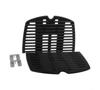 Paire de grilles de cuisson en fonte noire pour Weber Q100 Q1000 Q1200, plaques de cuisson polyvalentes pour barbecue, 43,2 x 32,7 cm, 2 pièces