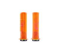 Paire de grips dmr deathgrip2 flange lock on 135 mm orange rose bubblegum