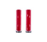 Paire de grips dmr deathgrip2 flange lock on 135 mm rouge transparent