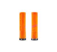 Paire de grips dmr deathgrip2 flangeless lock on 135 mm orange rose bubblegum