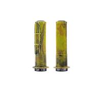 Paire de grips dmr deathgrip2 race grips flange camouflage jaune
