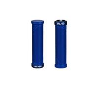Funn Hilt JR Poignées de Guidon de VTT avec Un Seul Verrouillage à Serrage, poignées de Guidon de vélo avec Serrure avec Un diamètre intérieur de 19 mm, poignées de vélo Courtes (Bleu)