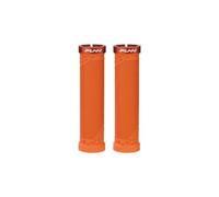 Funn Hilt JR Poignées de Guidon de VTT avec Un Seul Verrouillage à Serrage, poignées de Guidon de vélo avec Serrure avec Un diamètre intérieur de 19 mm, poignées de vélo Courtes (Orange)