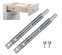 Paire de guides coulissants à billes H17 mm - Fixation rapide par clip « Arpòn » - Charge 15 kg tiroir extraction partielle (420 - 460 mm)