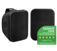 Pronomic Paire d'enceintes DJ PA extérieures OLS-5 BK pour Jardin, terrasse, Restaurant (2X 80 Watts, Indice de Protection IP56, 8 ohms, woofer 5,25") Noires