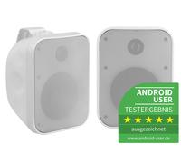 Paire de Haut-parleurs Exterieur DJ PA Terrasse Moniteur Jardin IP65 2x80W Blanc