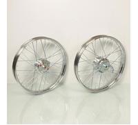 Paire de jantes à rayons AV/AR 17x1.5 pour mobylette Peugeot 103 cyclomoteur