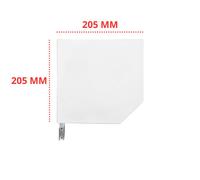 Paire de joues alu 205 mm - volet rénovation - pan coupé 45° - coloris blanc RAL 9016