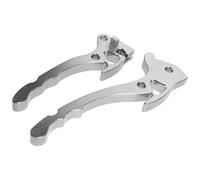 Paire de Leviers de Frein ’Embrayage Moto en Aluminium argenté | Réglage de Portée, Design Moderne, Format 13,3x4,1x2,1cm, pour Track Days et Réparations