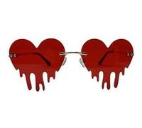 FIESTAS GUIRCA - Paire DE Lunettes Coeur Sang COULANT Rouge Adulte