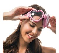 PAIRE DE LUNETTES FESTIVES SKI COEUR ROSE ADULTE