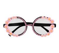 paire de lunettes hippie fleurs roses strass femme - boland 44558 Rose G