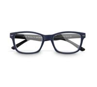 Paire de lunettes, plastique recyclé, bleu foncé/noir mat, + 1,5 dpt