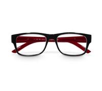 Paire de lunettes, plastique recyclé, noir/rouge, + 2,5 dtp