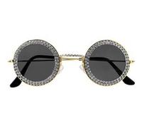 paire de lunettes rondes noires strass adulte - boland 44556 Jaune G