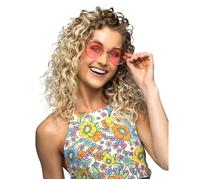 PAIRE DE LUNETTES RONDES XL ROSES HIPPIE ADULTE