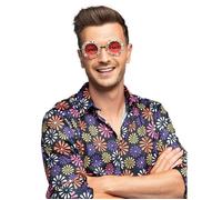 PAIRE DE LUNETTES ROSES FLOWER POWER STRASS FEMME