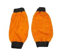 Paire de manchons de sécurité en cuir de vache résistants à la chaleur pour soudage industriel Jaune 45 cm