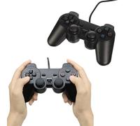 Paire De Manette Pour Playstation 2 Ps2 Avec Câble Dual Vibration - Joypad Controller - Plug Et Play - Noir