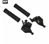 Paire de Manette Vélo VTT indexe alu rapid push-pull 9v. avec poignees Premium
