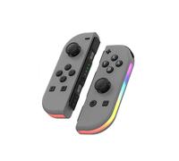 paire de manettes Joy-Con sans fil pour Nintendo Switch - Bluetooth 5.2, LED RVB, double vibration, fonction turbo - Gris
