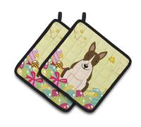 Paire de maniques Caroline's Treasures BB6136PTHD Bull Terrier de P ques bring , 19 cm x 19 cm, multicolore