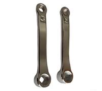 Paire de manivelles de vélo d'appartement en acier de 152 mm avec trou losange de 13 x 13 mm et support de pédale fileté Compatible avec la plupart des vélos de fitness stationnaires Argenté