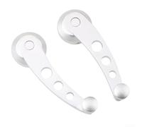 Paire de manivelles manuelles de fenêtre de voiture en aluminium pour intégration standard du système de levage en verre (argenté)