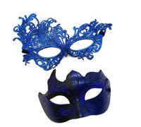 Paire de mascarade vénitienne pour Halloween Costume Mardi Gras pour couples femmes hommes Demi-visage Mascarade vénitienne pour mascarade